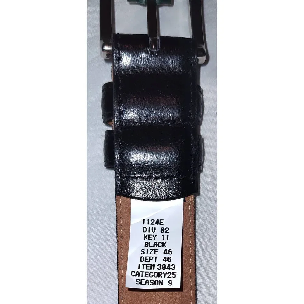 NWT Thom Mcan Black Leather Belt size 46. Width 1 1/6